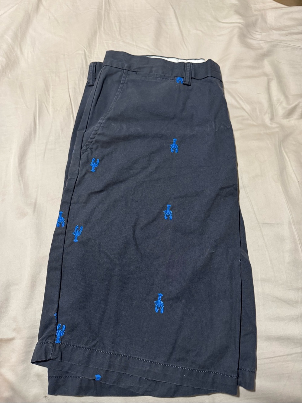 Old Navy Navy Chino Shorts with Blue Lobster Embroidery
